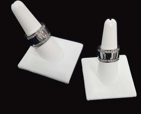custom 14k white gold ring with 1ct diamonds