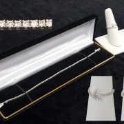 custom 14k white gold with diamonds chain rings