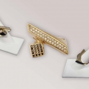 custom mans ring 14k gold white diamonds & black diamonds .60TW