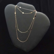 custom chain with circle enhancements, rose, white and yellow gold