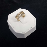 custom Greek key ring 14k 1.8tw diamonds