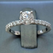 custom diamond ring with diamond studded band