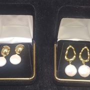 fresh water pearl earrings set in gold plated sterling silver