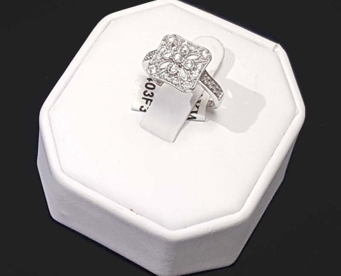 27 diamonds totaling .50ct set in 14kt white gold