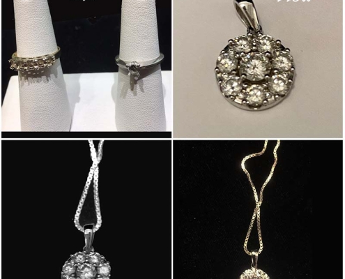 custom pendant using re-purposed diamonds from old jewellery jewelry