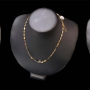 10k yellow gold Italian Y necklace and 10k yellow gold diamond shaped link necklace - worn separately or together