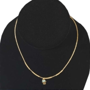 10kt yellow gold beaded necklace with hamsa pendant