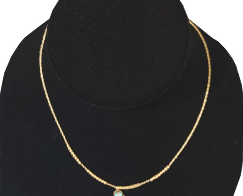 10kt yellow gold beaded necklace with hamsa pendant