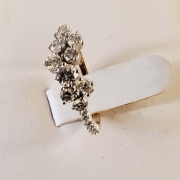 ladies 14k custom ring with customer repurposed diamonds - white gold top yellow gold band