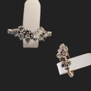 ladies 14k custom ring with customer repurposed diamonds - white gold top yellow gold band