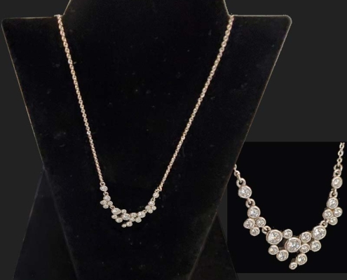 sterling silver with cubic zirconia stones all bezel set