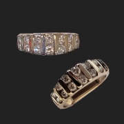 14k white gold channel set custom ring total wt 1ct of diamonds