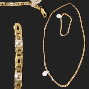 10kt 2 toned Italian Gold necklace with matching bracelet