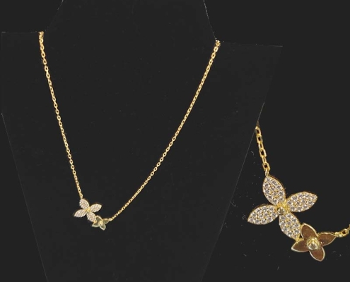sterling silver and gold plated with Cubic Zirconia