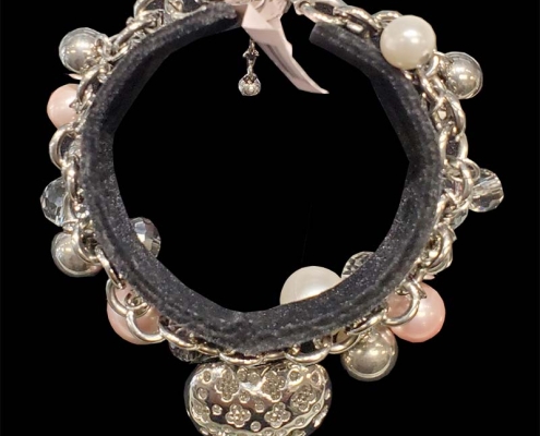 heart and faux pearl fashion bracelet