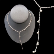silver ball lariat necklace