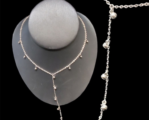 silver ball lariat necklace