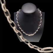 sterling silver chain cubic zirconia stones